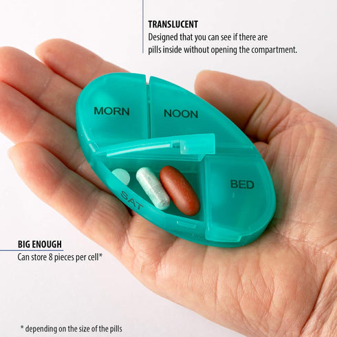 Deke Home - Stackable Pill Organizer, 4 Times a Day Weekly Pill Box, 7 Day Medicine Dispenser, Pill Container for Vitamin, Supplement, Durable Har...