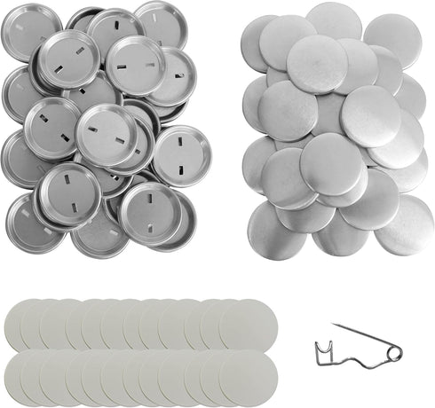 Cardenas - Pack of 100 Aluminum Button Pins for Crafts - Brooch Pins for Button Maker Machine, DIY Crafts Arts Supplies - Button with Pin to Hold ...