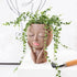 AIMEBBY Face Flower Pot Head Planter Pot Succulent Planter Cute Resin Cactus Planter with Drainage Hole Closed Eyes,Black...