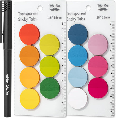 Mr. Pen- Transparent Sticky Notes, 560 Pcs, Assorted Colors, Round Translucent Sticky Notes, Sticky Note Tabs, See Through Sticky Notes Transparen...