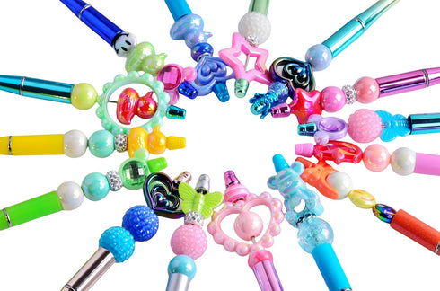 Forcal Beads for Pens,30pcs Acrylic 3D Hairband Focals Beads Bulk for Beadable Pens Keychain Making Cute DIY Jewelry Supplies for Teacher...