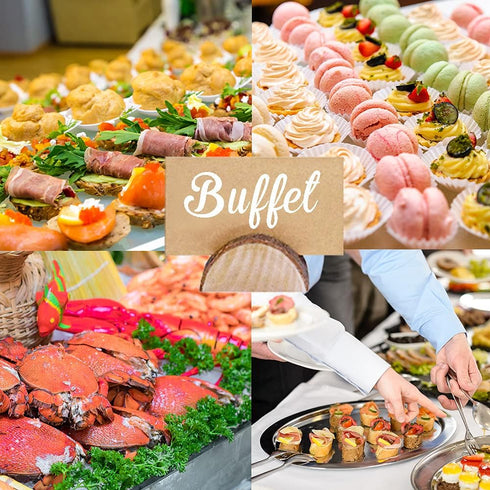 Semi-Circular Wood Wedding Place Card Holders with 40 Pcs Kraft Name Cards for Table Setting, Table Number Holders Sign Stand, Name Card Picture P...