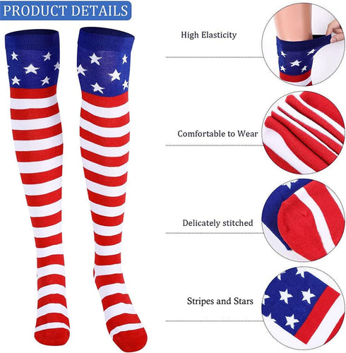 Awlsyj 4th of July Patriotic Costumes Set Elastic Suspenders Bow Tie Necktie Socks American Flag USA Independence Day Party...
