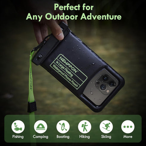 newppon Large Floatable Waterproof Phone Pouch :2 Pack Underwater Clear Cellphone Box Protector - Universal floating Cell Water Proof Dry Bag Case...