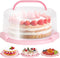 Ohuhu Cake Carrier, BPA-Free Cake Holder Storage Container Cupcake Carrier Keeper - Cake Stand with Lid 2 Handles Portable Round Two Sided Base fo...