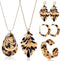 Fiada 5 Pcs Acrylic Leopard Jewelry for Women Resin Boho Earrings Necklace Cheetah Bohemian Jewelry for Woman Girls...