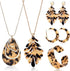 Fiada 5 Pcs Acrylic Leopard Jewelry for Women Resin Boho Earrings Necklace Cheetah Bohemian Jewelry for Woman Girls...