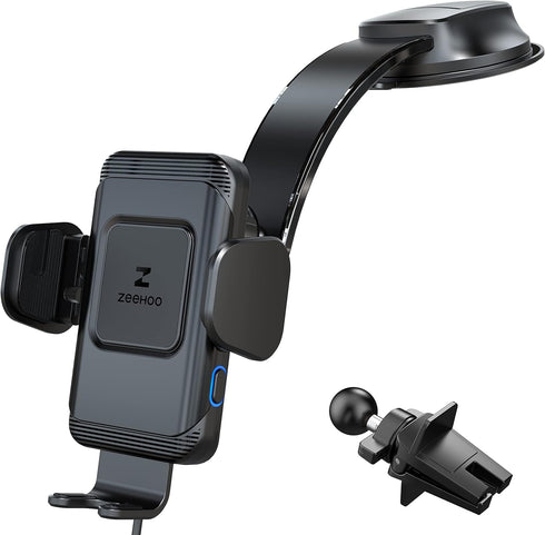 ZeeHoo Wireless Car Charger,15W Fast Charging Auto-Clamping Car Mount,Windshield Dash Air Vent Phone Holder for iPhone 15 14 13 12 Mini 11 Pro Max...