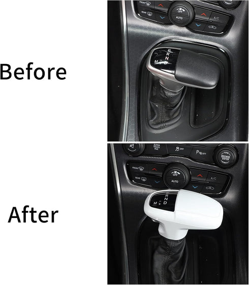 Voodonala for Challenger Charger ABS Gear Shift Shifter Knobs Cover Trim for 2015-2024+ Dodge Challenger Charger Interior Accessories 2018-2024+ D...