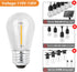 S14 LED String Light Bulbs Replacement, Edison Vintage Plastic 1W Warm White Bulb Equivalent to 11w, E26 Screw Base Shatterproof Waterproof Filame...