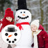 800pcs Christmas Snowman DIY Craft Kit Including 80 Mini Black Top Hats, 80 Carrot Snowman Noses, 160 Snowman Hands, 480 Tiny Black Buttons for Ch...