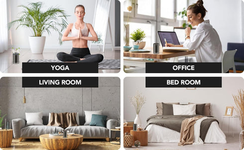 Clean Air Freshener and Odor Eliminator. Travel Size Electric Fragrance Diffuser Removes Pet, Smoke and Other Odors. Smart-Touch USB Charge. Home,...