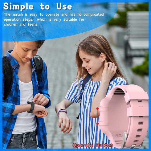 Kids Led Fitness Tracker Watch, Non-Bluetooth Digital Pedometer Wristwatch, Waterproof, 12/24 H, Stopwatch, Calendar, for Children Girls Boys Teen...