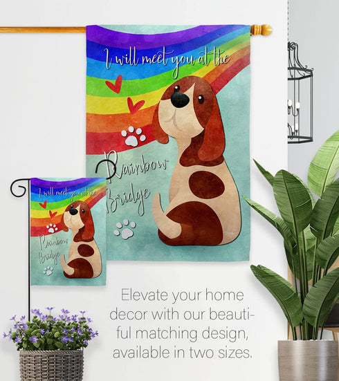 Breeze Decor Rainbow Bridge Garden Flag Expression Sympathy Remembrance Memorial Bereavement Love Support Emotion Postive House Decoration Banner ...