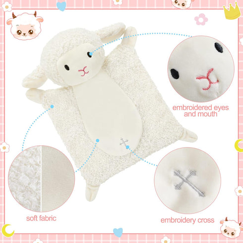Panelee 2 Pcs Baptism Gifts Baby Blessings Lamb Security Blanket for First Communion, Christening, Baby Baptism Gifts Baby Showers...