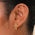 DREMMY STUDIOS Gold Dainty Huggie Hoop Earrings 18K Gold Plated Exquisite Open Tassel Dangle Charm Drop Sleeper Geometric Cross Coin Star Heart Wh...