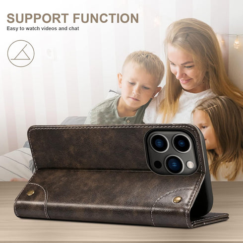 SINIANL Compatible with iPhone 15 Pro Case Wallet, for iPhone 15 Pro Wallet Case with Magnetic Kickstand Credit Card Holder Leather Folio Case Fli...