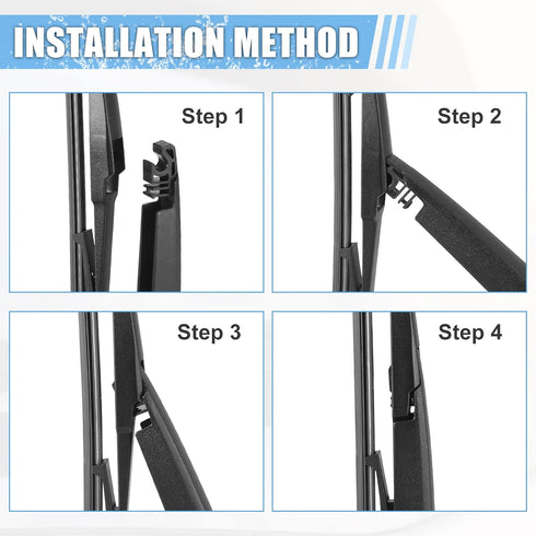 ACROPIX Rear Windshield Wiper Blade Arm Assembly Fit for Mazda CX-5 for Hyundai Accent - Pack of 2 Black...