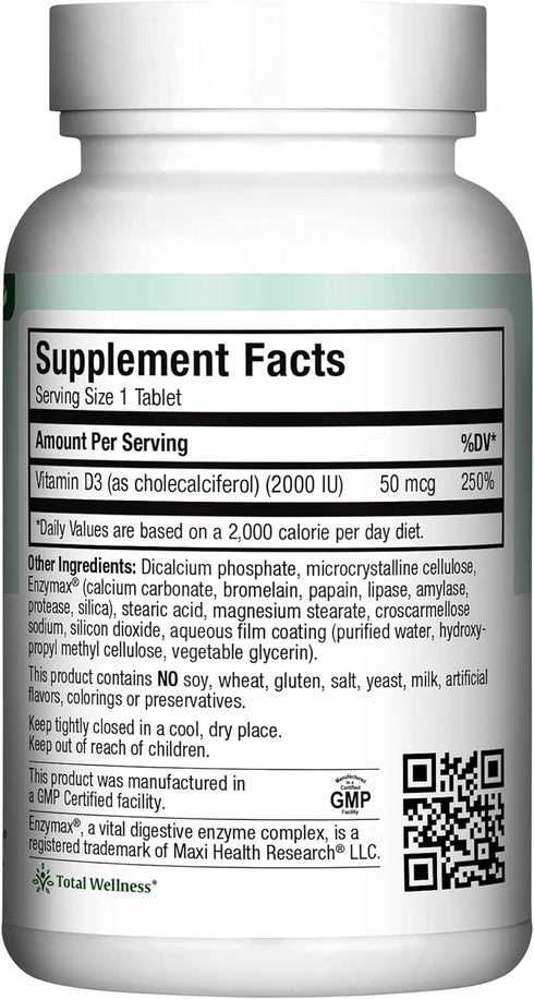 Kosher Vitamin D3 2000IU - Highly Absorbable Vitamin D Supplements for Healthy Immune Response, Calcium Absorption, Teeth & Bone Health - VIT D3 V...