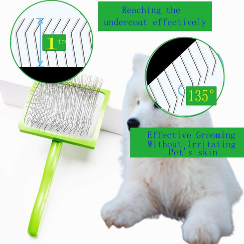 Dog Brush For Long Haired Dogs Poodles Golden Doodles,Slicker Brush Large Dog Pet Grooming Wire Brush and Deshedding...