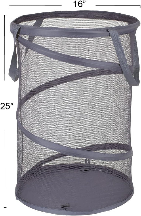 Household Essentials 2027-1 Pop-Up Collapsible Mesh Laundry Hamper | Charcoal...