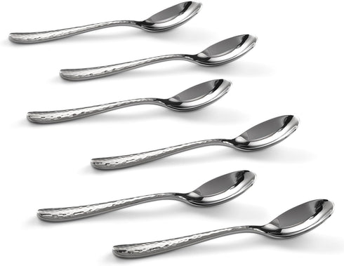 Hudson Essentials Hammered Demitasse Espresso Spoons, 4.6-inch Mini Coffee Spoons, 18/10 Stainless Steel Small Spoons for Dessert, Coffee, Tea, Se...