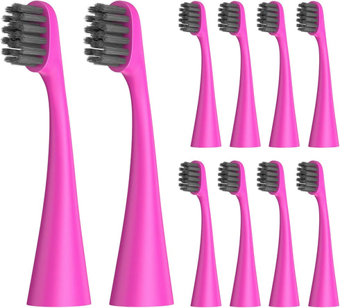 Replacement Toothbrush Heads Compatiable with BURST Kids Electric Toothbrush 10 Pack - Soft Charcoal Bristles for Gentle on gum and Deep Cleaning,...