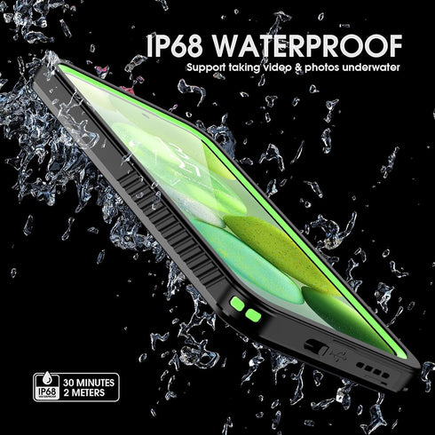 for Samsung Galaxy S23 Case,with Screen Protector,Waterproof Galaxy S23 Protective Case for Men Women,S23 Phone Case Heavy Duty Shock Proof,Green...