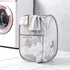 Larpur 2 Pcs Popup Mesh Laundry Baskets, Collapsible and Portable Clothes Washing Laundry Hampers with Reinforced Carry Handles, Gray Clothes Hamp...
