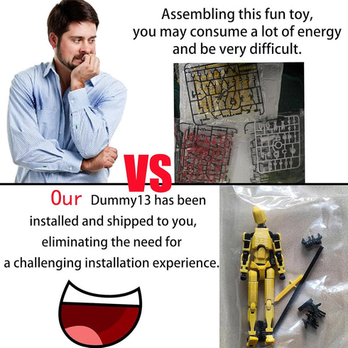 2 Packs(Assembly Completed) T13 Action Figure, 3D Printed Multi-Jointed Lucky 13 Action Figure, 13 Action Figure Dummy, Full Body Mechanical Doll ...