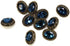 10 pcs Whole Oval Cut Blue Rhinestone Vintage Copper Hollow Metal Shank Sewing Coat Buttons -25mm -1"...