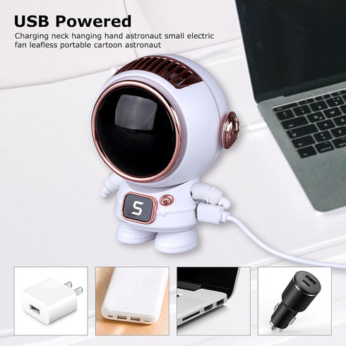 Astronaut Portable Fan - Premium Handheld and Neck Fan, Compact Small Electric Fan - Ideal for Outdoor Activities, Gift for Kids - Featuring Five ...