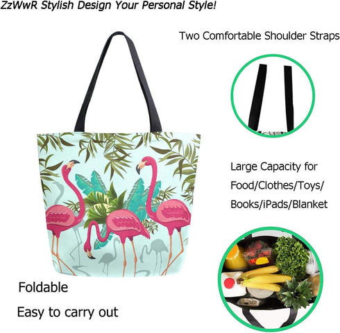 Chic Cute Fashion Style Pattern Extra Large Shoulder Tote Bag for Beach Travel Weekender Gym Grocery Shopping...