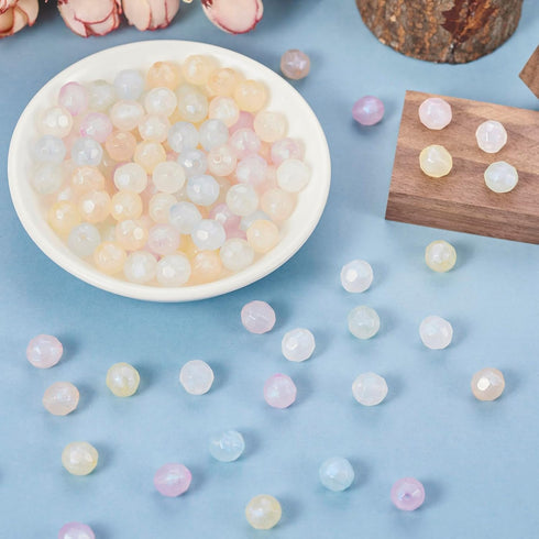 350Pcs 10mm Faceted Acrylic Round Beads Cute Candy Beads Kawaii Round Ball Loose Spacer Beads for Girls Crafts DIY Bracelet Keychain Jewelry Makin...