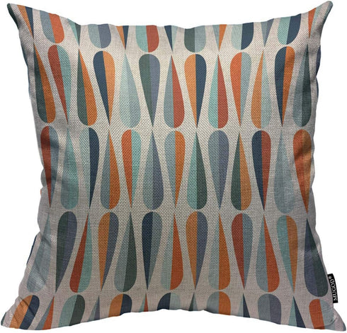 Mugod Drop Shapes Decoration Throw Pillow Cushion Covers Modern Style Retro Pattern with Drop Shapes in Tones Decorator Funny Pillows for Sofa Hom...