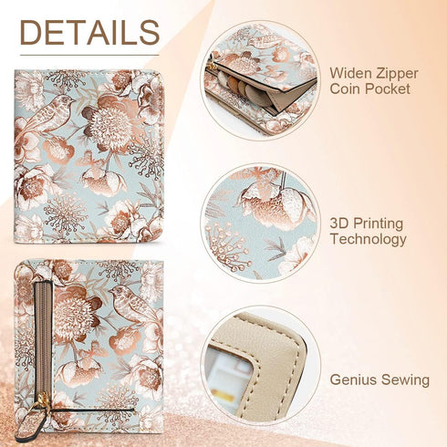 APHISON Womens Wallet, Slim Small Wallet for Women RFID Wallet Women Cartoon Microfiber Leather with ID Credit Card Holder Zipper Coin Pocket Bifo...