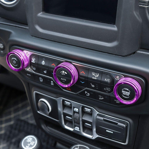 Voodonala Air Conditioner Headlight Center Consoles Switch Knob Cover Trim for 2018-2025+ Jeep Wrangler JL JLU Gladiator JT 4xe Interior Accessori...