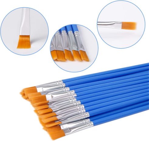 UPINS 100 Pcs Flat Paint Brushes, Small Brush Bulk for Detail Painting...