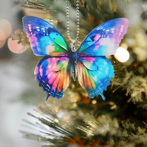 Butterfly Car Hanging Ornament, Tianhoudeger Butterfly Car Accessories Pendant for Rear View Mirror, Hanging Charm Home Decoration Keepsake Christ...
