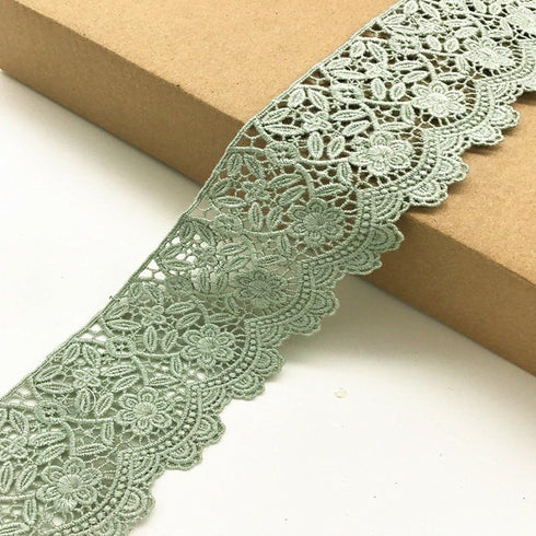 6CM Width Europe Flower Pattern Inelastic Embroidery Trims,Curtain Tablecloth Slipcover Bridal DIY Clothing/Accessories.(4 Yards in one Package)(L...