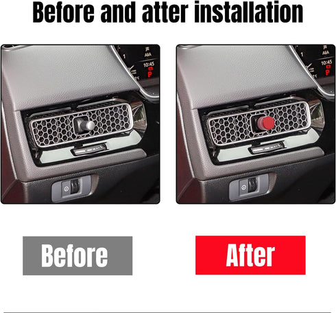 for 11th Gen Civic Air Conditioning Shift Knob Cover A/C Climate Control Engine Start/4PCS for Honda Civic 2022-2024 for Honda CRV 2023-2024(Red 4...