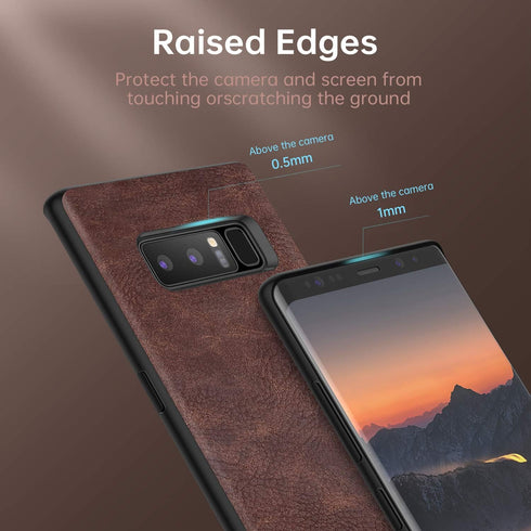 Salawat for Galaxy Note 8 Case, Slim PU Leather Vintage Shockproof Phone Case Cover Lightweight Soft TPU Bumper Hard PC Hybrid Protective Case for...