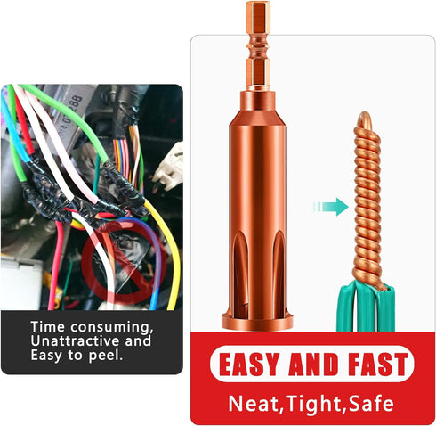 Universal Wire Twisting Tool Cable Wire Stripper and Twister Wire Stripping Tool for Electrician by Drill Driver or Manually (Brown)...