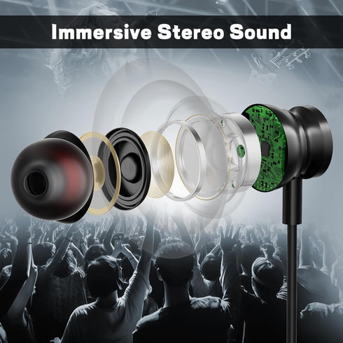 USB C Headphones Wired Earbuds for iPhone 15 Pro Max with Mic Volume Control Stereo Noise Cancelling, Type C Earphones for Samsung Galaxy S24/S23/...