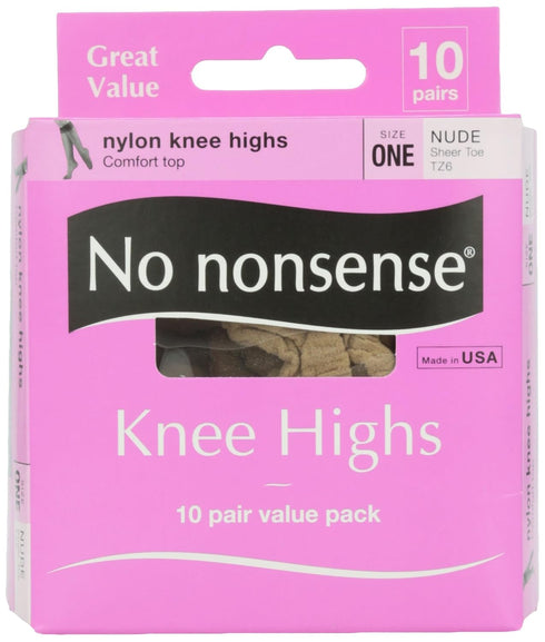 No Nonsense Knee High Value Pack, Nude Color, 10 ct...