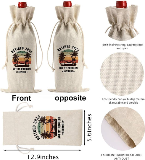 1Pcs Retirement Wine Bag, Pairs Well With Retirement Wine Bags, Retirement Gift for Men Women, Leaving Gifts Retirement Gifts for Teachers Coworke...