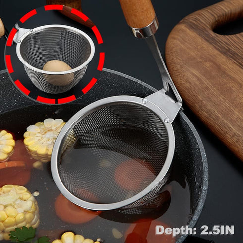 TENTA Kitchen Premium 18/8 Stainless Steel Mesh Spider Spaghetti Dumpling Noodle Strainer -Mouth Diameter 3.8 inch Basket and 8.1inch Handle...