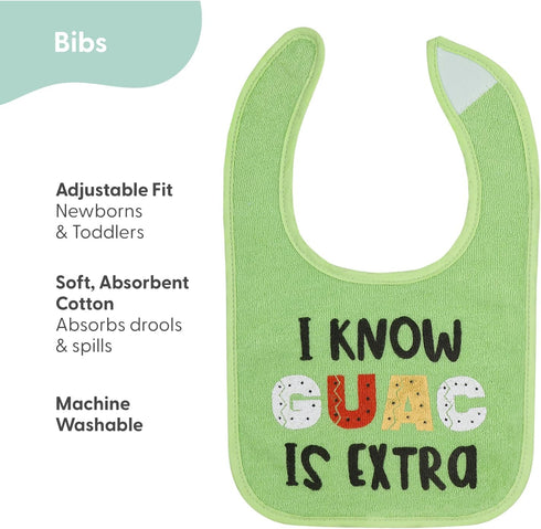 The Peanutshell Baby Boy or Girl Terry Bibs Set of 8-100% Cotton, Soft, Absorbent Baby Bibs, Unisex Toddler Boy or Girl Set, Newborn & Infant - Ha...