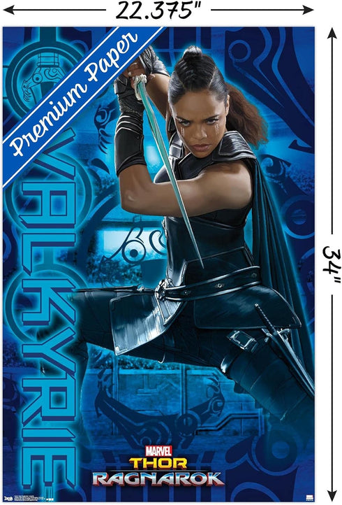 Trends International Marvel Cinematic Universe - Thor - Ragnaroek - Valkyrie Wall Poster, 22.375" x 34", Premium Poster & Clip Bundle...