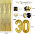 Black and Gold 30th Birthday Decorations Banner Balloon, Number Foil 30 Balloon, 30 Years Old Birthday Decoration Supplies...